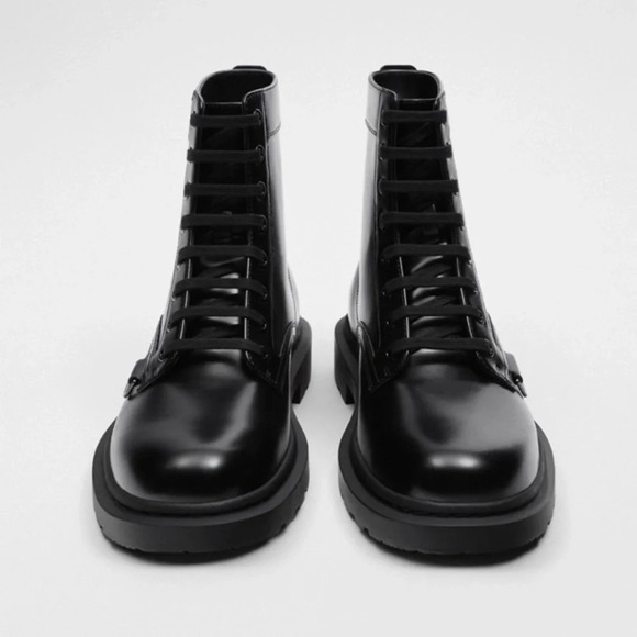 Zara Laced Boots Black for Men (New with tag)size 39 - Picture 3 of 11